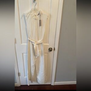 Tailored Rebecca Taylor Ruffled Collar Tie Waist Jumpsuit